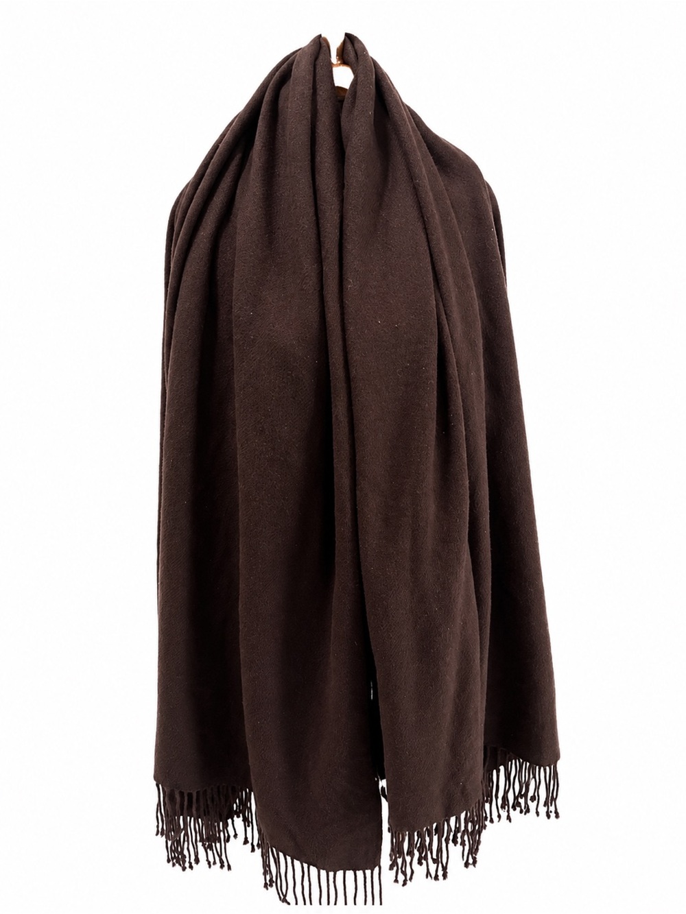 Banana Republic Dark Brown 100% Cashmere Fringe Wrap Cape